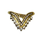 Anello Regolabile a V in Acciaio Gold