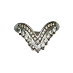 Anello Regolabile a V in Acciaio Silver