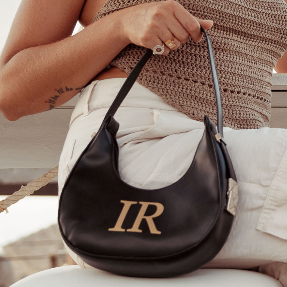 Bag Luna a Spalla Nera Personalizzabile - WJ Gioielli
