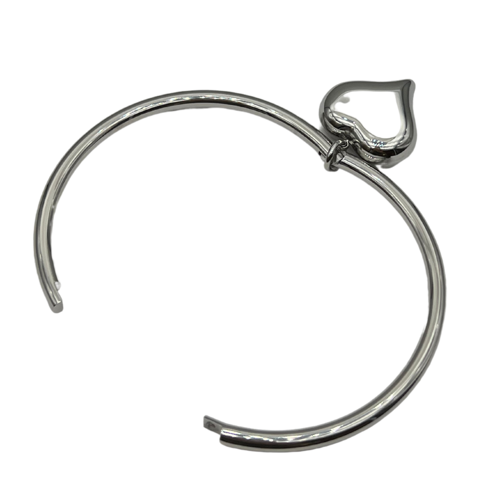 Big Heart Bangle in Acciaio Silver - WJ Gioielli