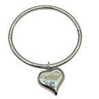 Big Heart Bangle in Acciaio Silver - WJ Gioielli