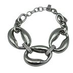 Bracciale Catena Anelli Ovali in Acciaio Silver - WJ Gioielli