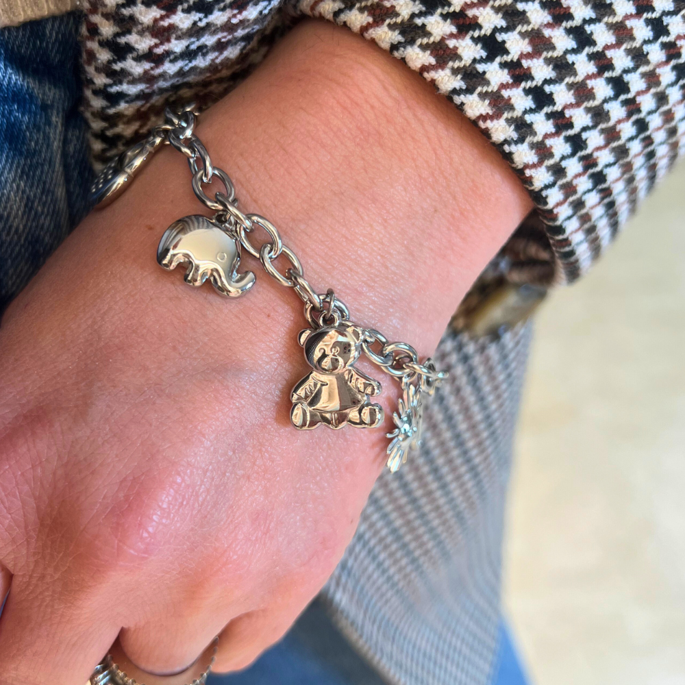 Bracciale Charms in Acciaio Silver - WJ Gioielli