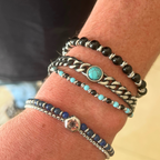 Bracciale Grumetta Turchese in Acciaio Silver - WJ Gioielli