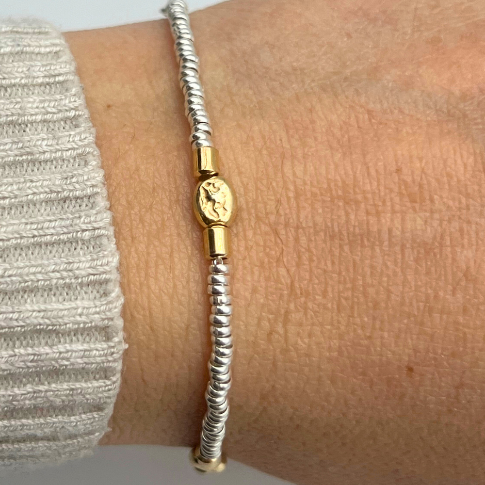 Bracciale con Pepite Martellate e Rondelle in Argento925 - WJ Gioielli