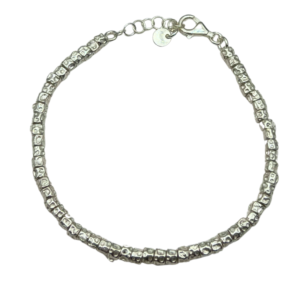 Bracciale con Pepite Martellate in Argento925 - WJ Gioielli