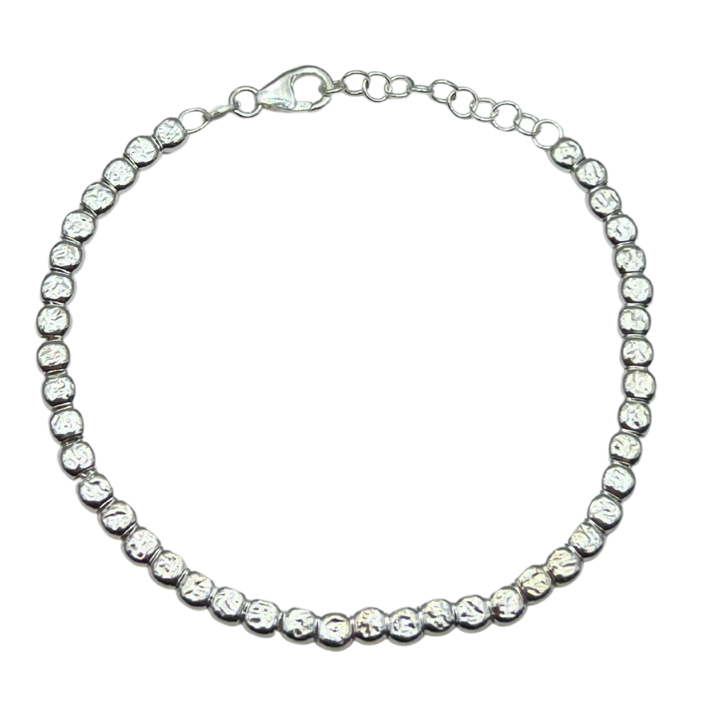 Bracciale con Pepite Rettangolari Martellate in Argento925 - WJ Gioielli