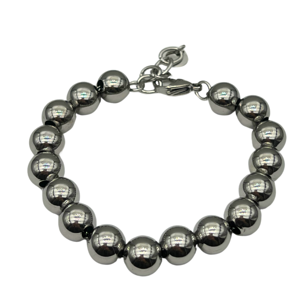 Bracciale Sfere in Acciaio Silver - WJ Gioielli