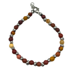 Bracciale Pietre Marroni Mélange in Acciaio Silver - WJ Gioielli