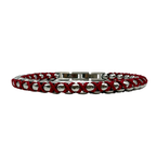 Bracciale Axis in Acciaio Silver e Cordino Rosso