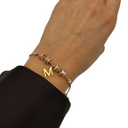 Bracciale Moka Letter in Acciaio Gold