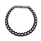 Bracciale Axis in Acciaio Silver e Cordino Marrone