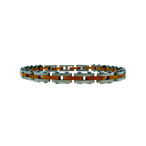 Bracciale Twist in Acciaio Silver con Dettagli Rosé