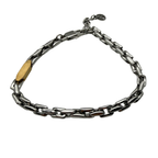 Bracciale Uomo con Piastrina Oro in Acciaio Silver