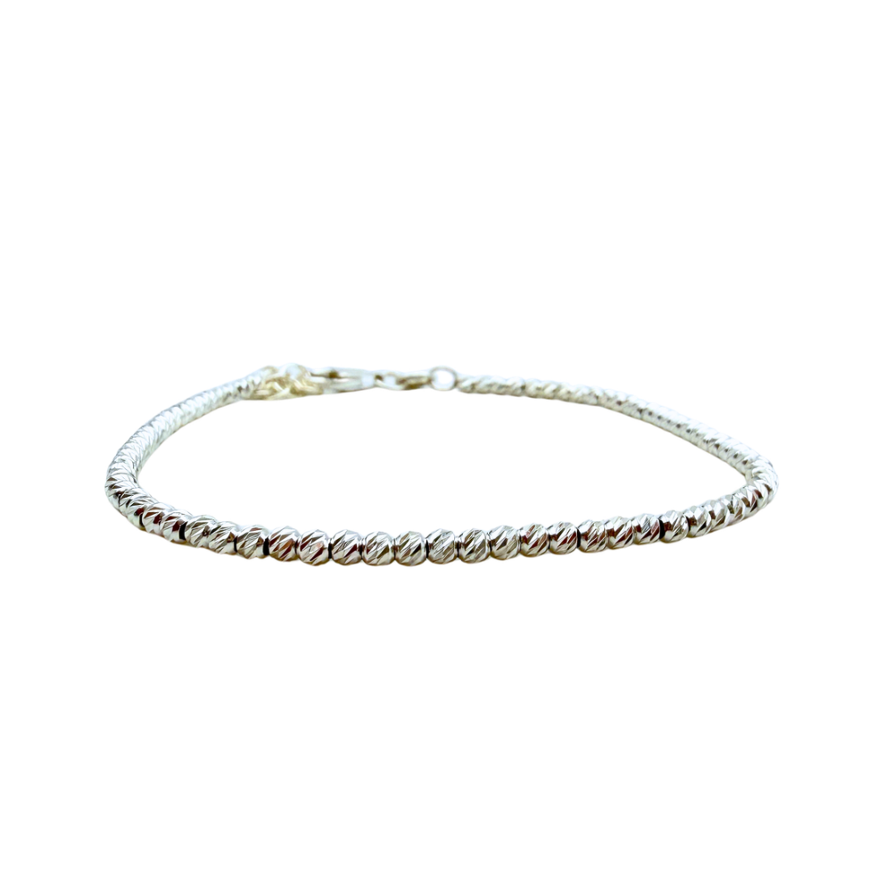Bracciale Zigrinato Mini Pepite 2mm in Argento 925
