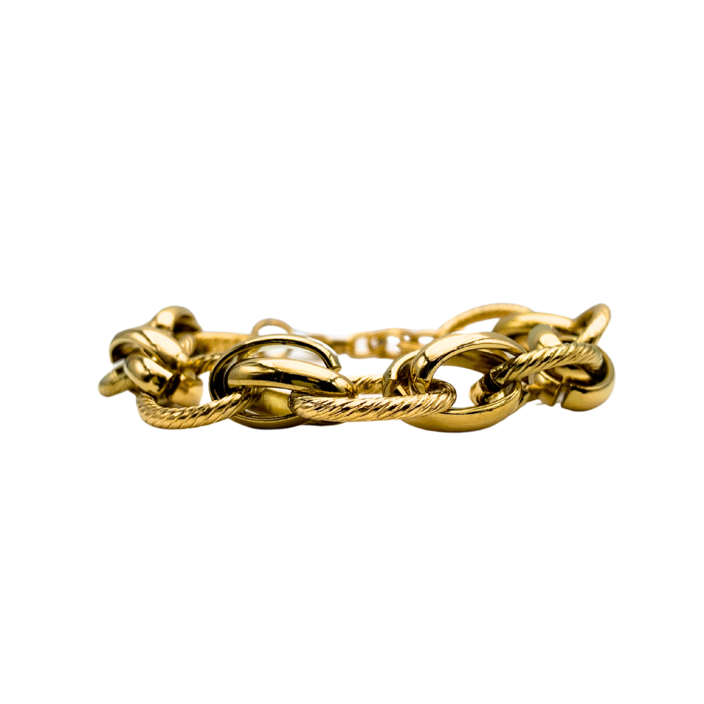 Bracciale Big Chain in Acciaio Gold - WJ Gioielli