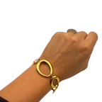 Bracciale Catena Raw Oval in Acciaio Gold
