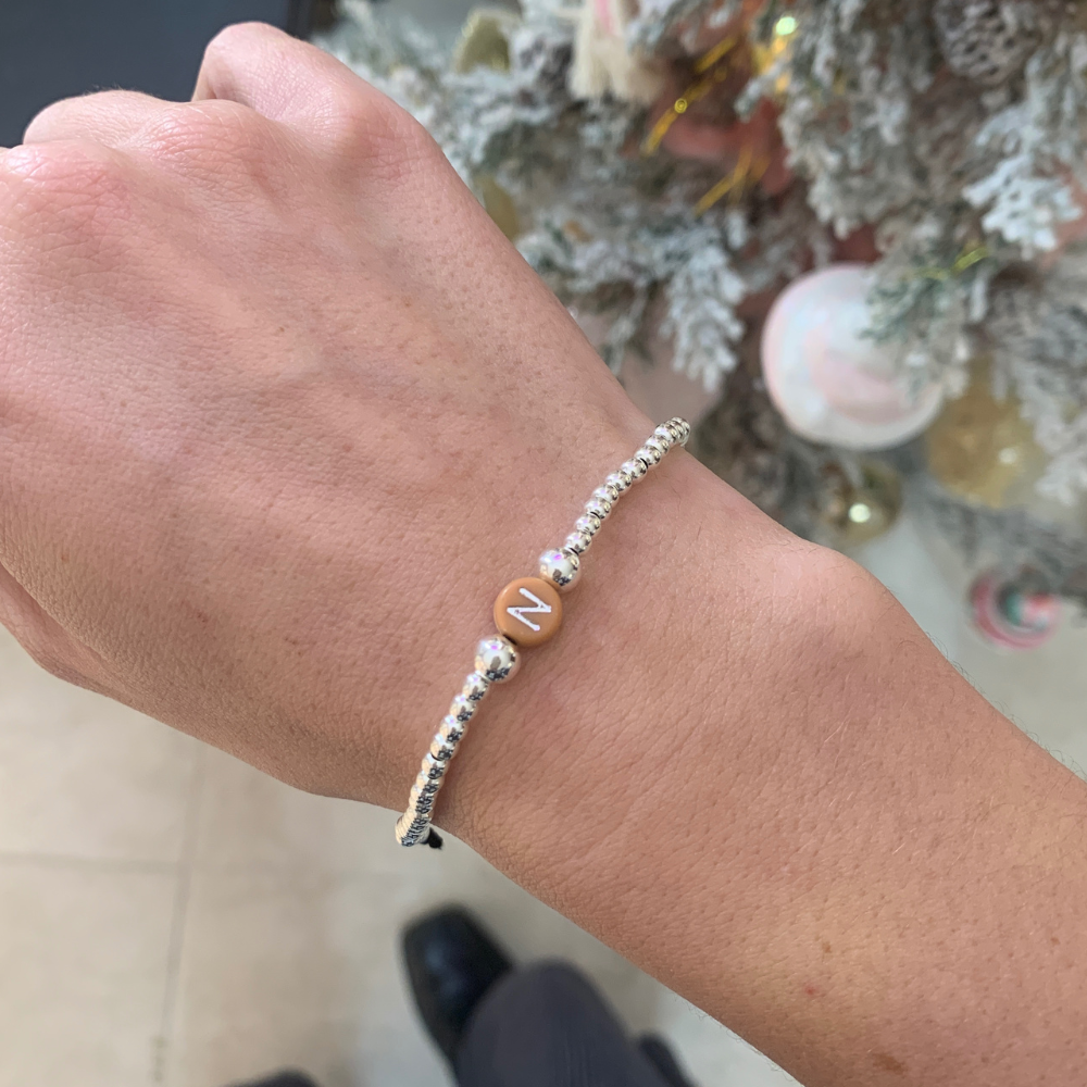 Bracciale Letter con Pepite in Argento Silver - WJ Gioielli