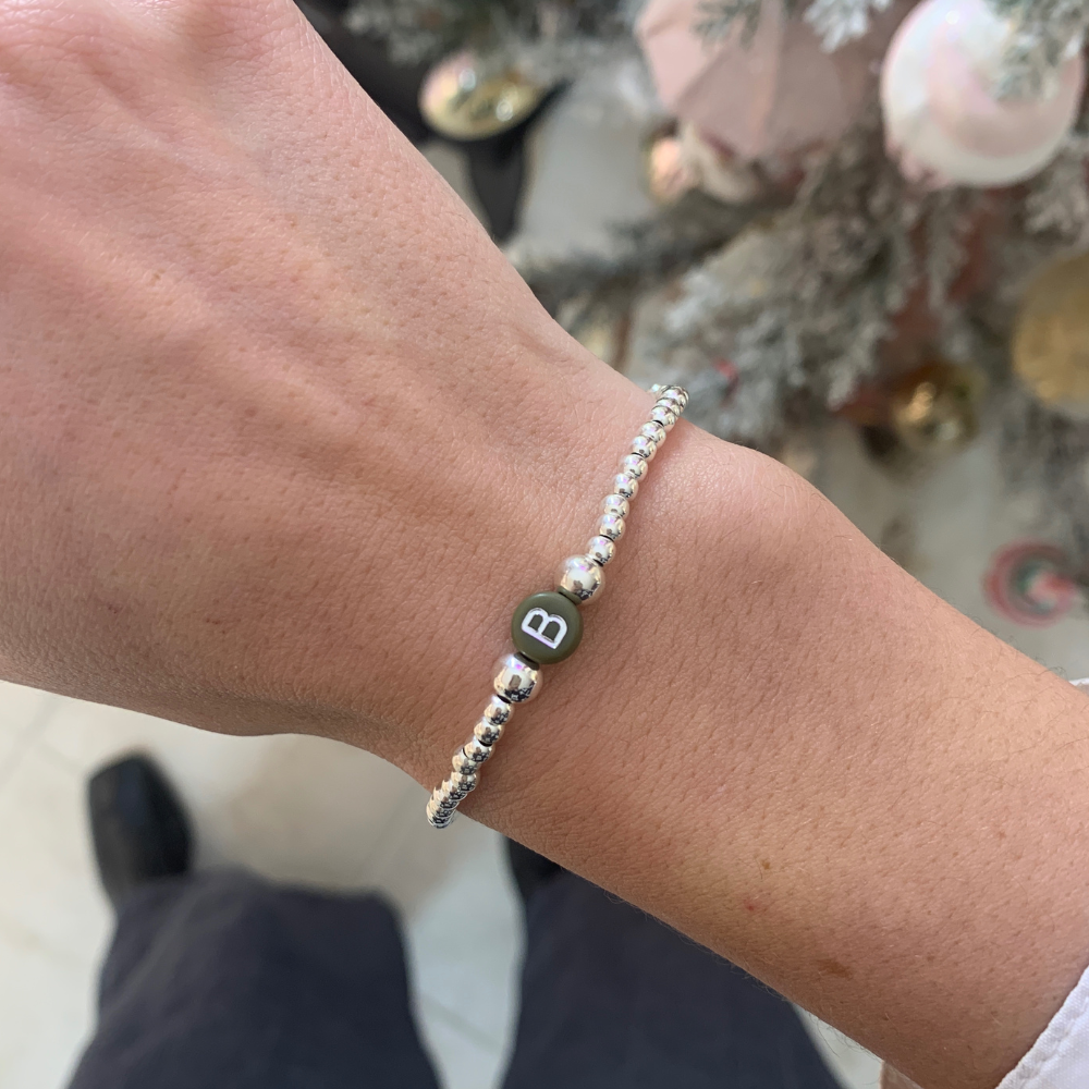 Bracciale Letter con Pepite in Argento Silver - WJ Gioielli