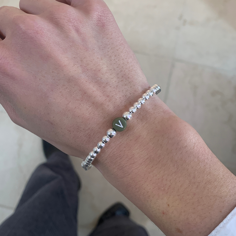 Bracciale Letter con Pepite in Argento Silver - WJ Gioielli