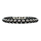 Bracciale Axis in Acciaio Silver e Cordino Nero