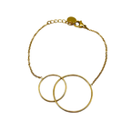 Bracciale Double ring in Acciaio Gold