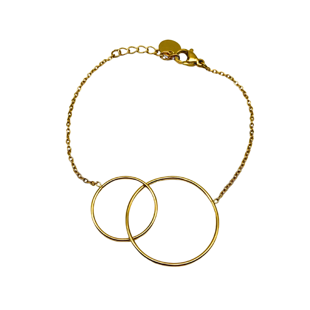 Bracciale Double ring in Acciaio Gold
