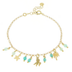 bracciale in argento gold con pietre stella e polipo