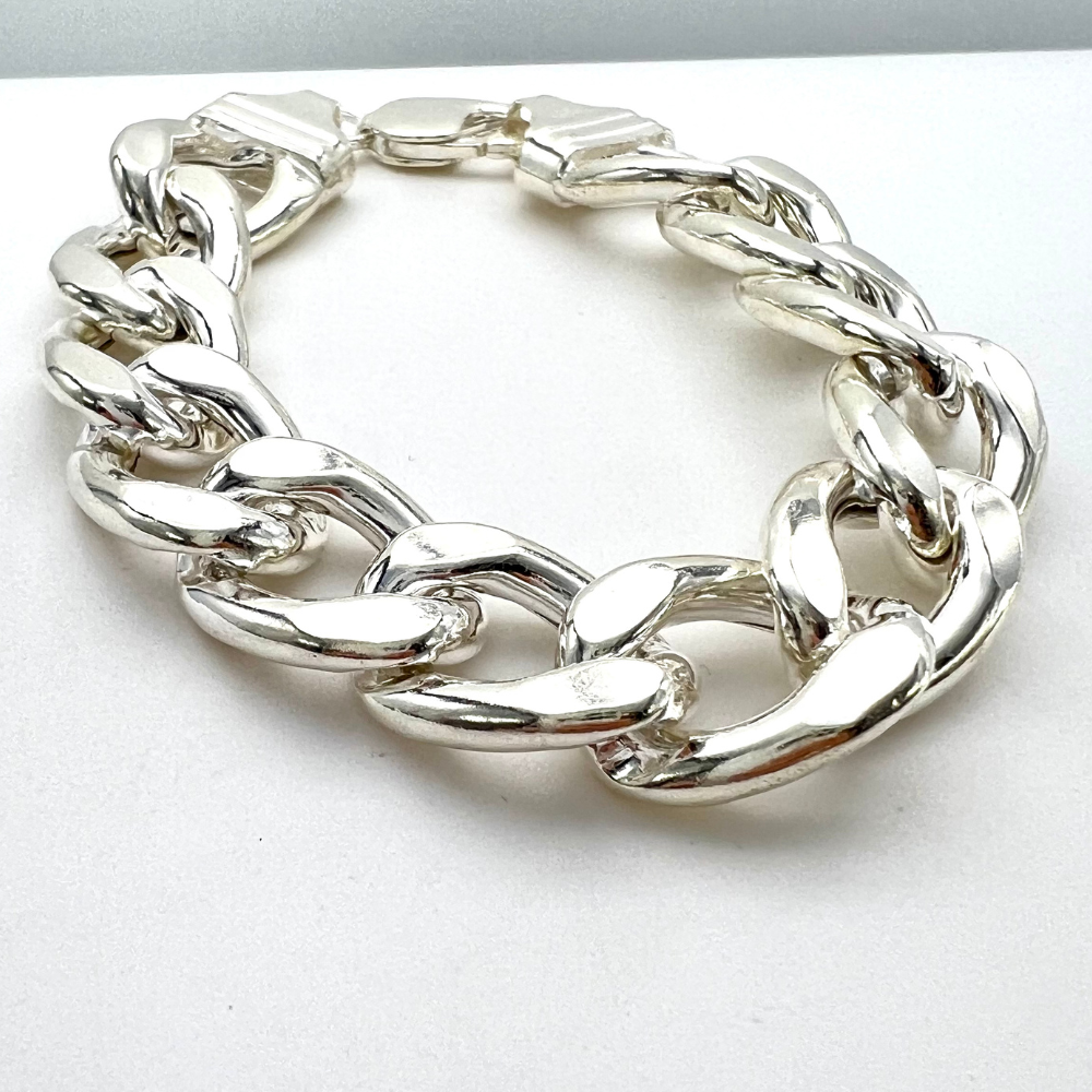 bracciale grumetta in argento 925 rodiato