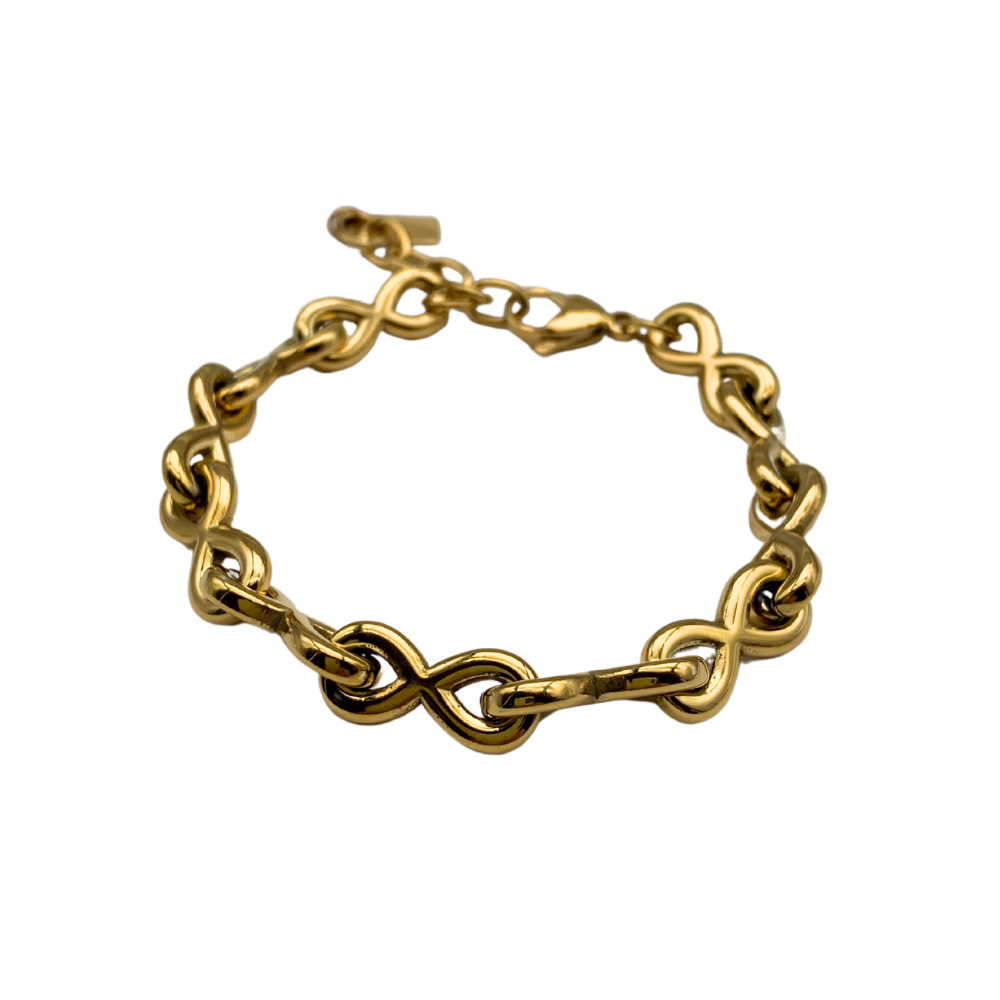Bracciale Infinity in Acciaio Gold - WJ Gioielli