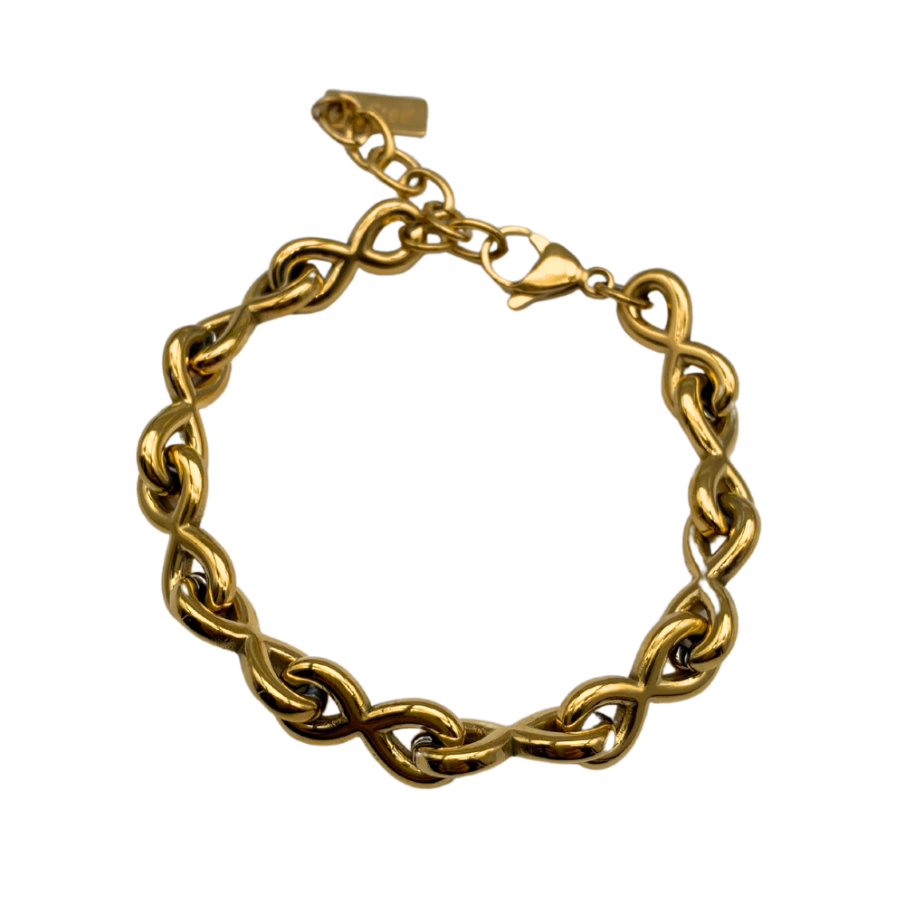 Bracciale Infinity in Acciaio Gold - WJ Gioielli