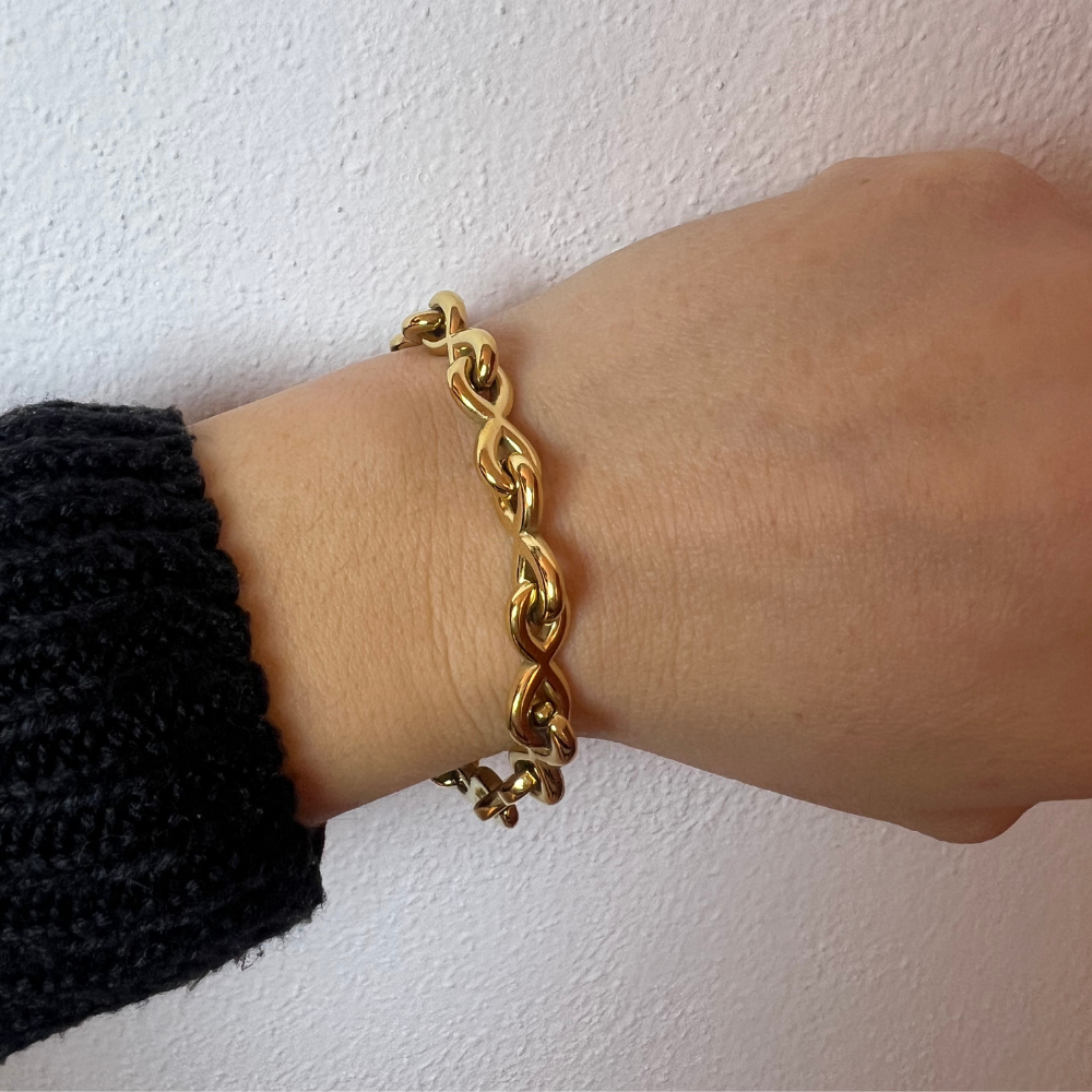 Bracciale Infinity in Acciaio Gold - WJ Gioielli
