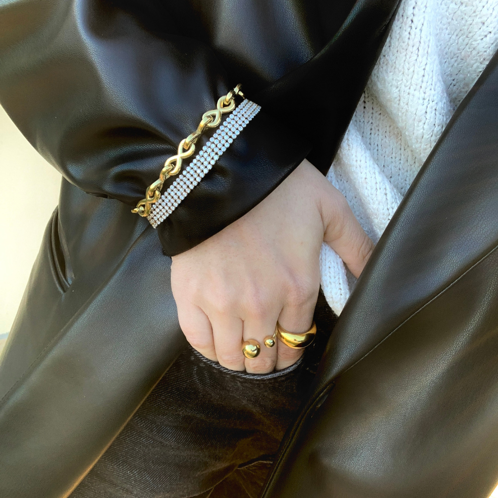 Bracciale Infinity in Acciaio Gold - WJ Gioielli