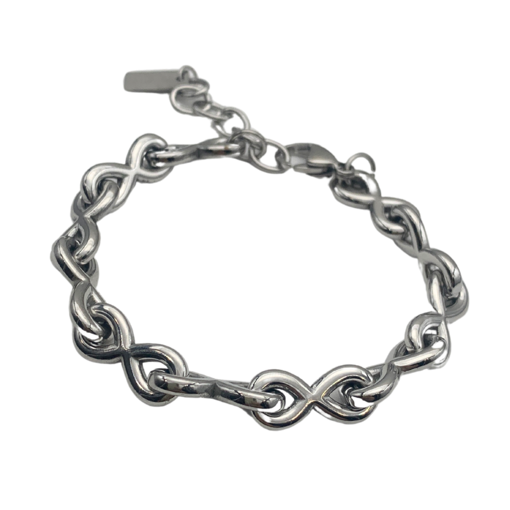 Bracciale Infinity in Acciaio Silver - WJ Gioielli