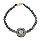 Bracciale Letter Ematite in Argento Gold - WJ Gioielli