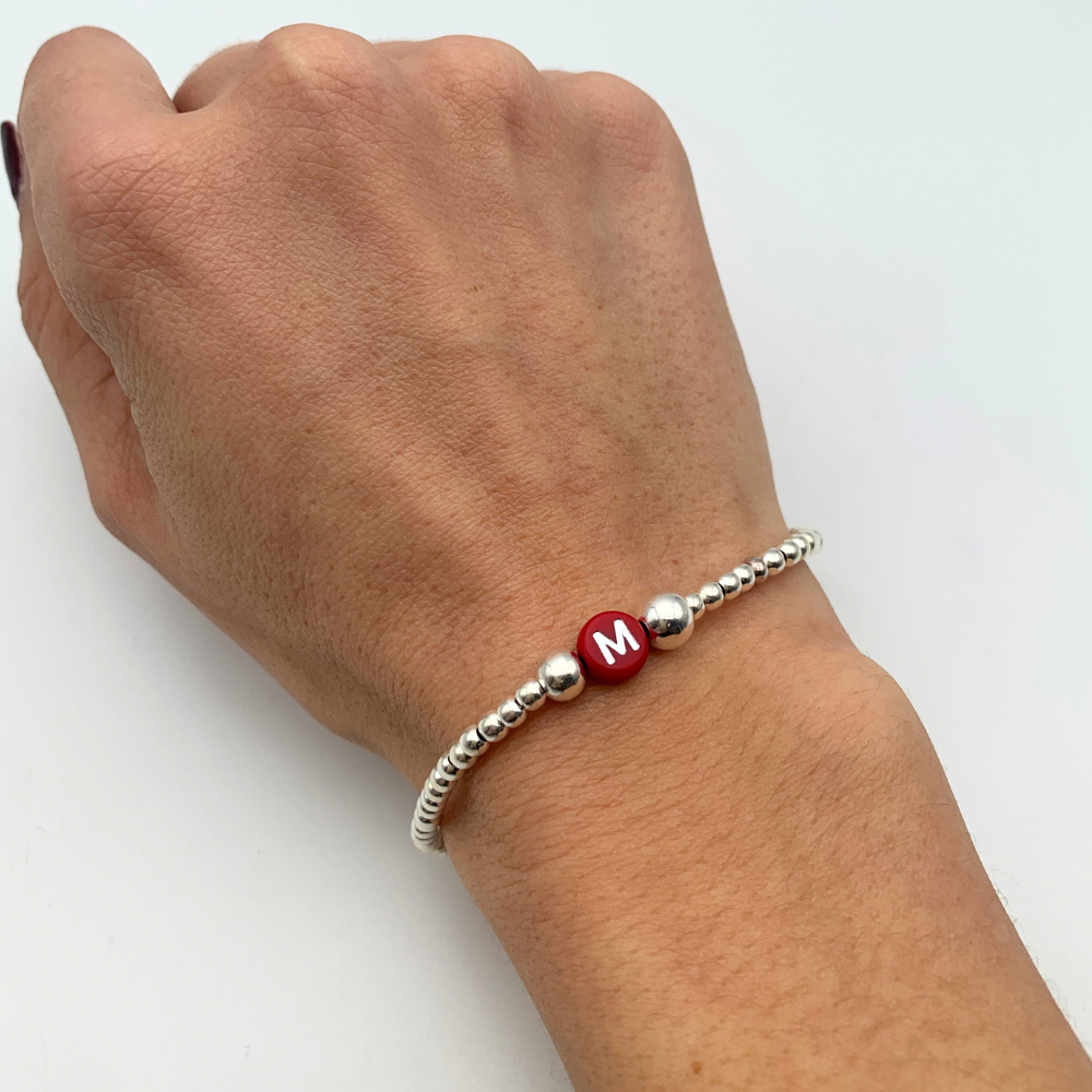 Bracciale Letter con Pepite in Argento Silver - WJ Gioielli
