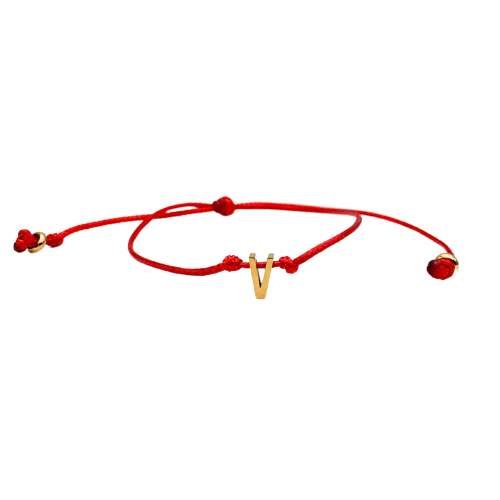Bracciale Letter Rosso in Acciaio Gold - WJ Gioielli