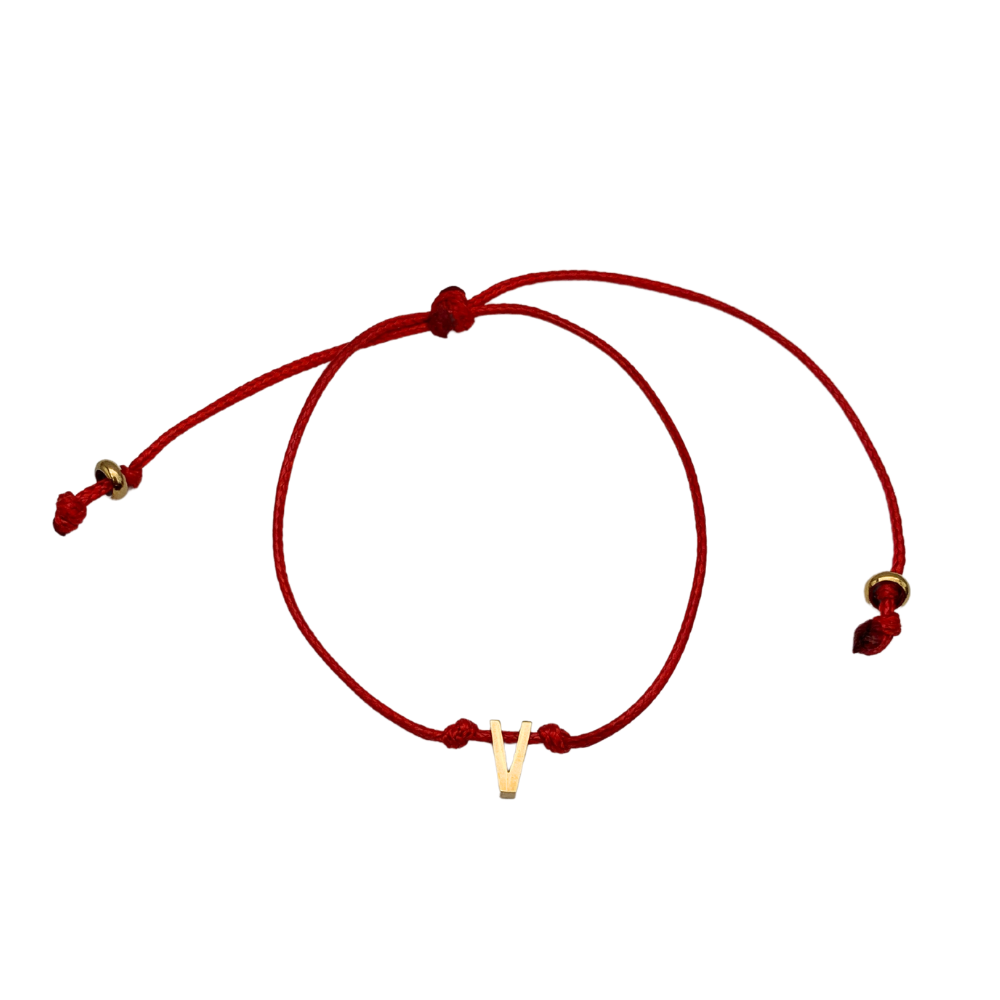 Bracciale Letter Rosso in Acciaio Gold - WJ Gioielli