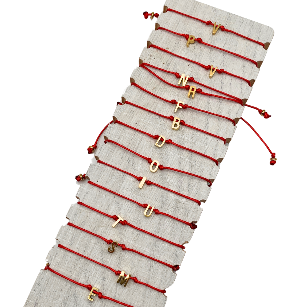 Bracciale Letter Rosso in Acciaio Gold - WJ Gioielli