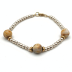 Bracciale Pietre e Pepite in Argento Gold - WJ Gioielli