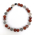 bracciale in argento con pepite e pietre naturali marroni e grigie