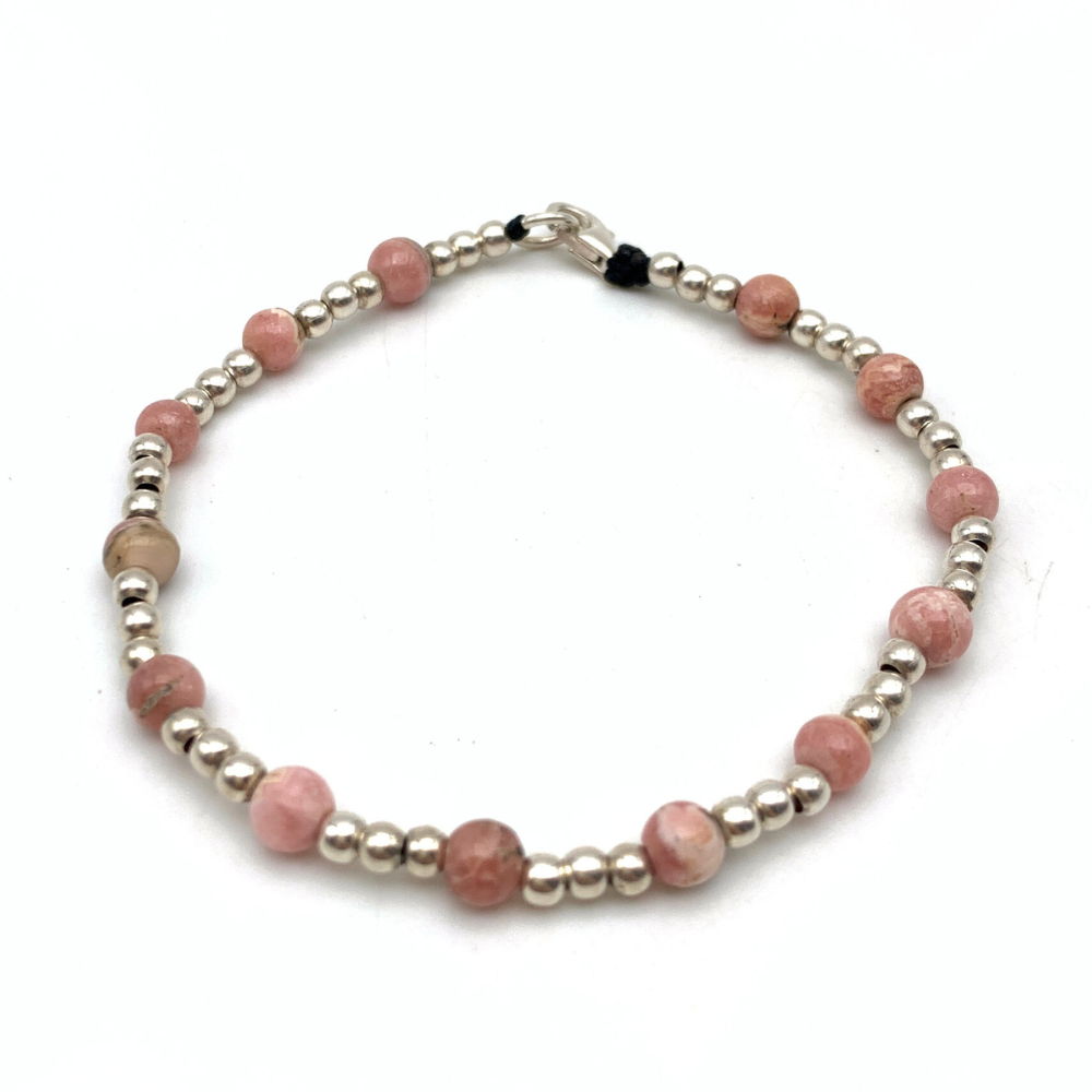 Bracciale Pepite e Pietre Rosa in Argento Silver - WJ Gioielli
