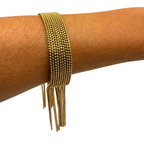 Bracciale Rigido Frange in Acciaio Gold