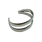 Bracciale Manetta Rigido 3 File in Acciaio Silver