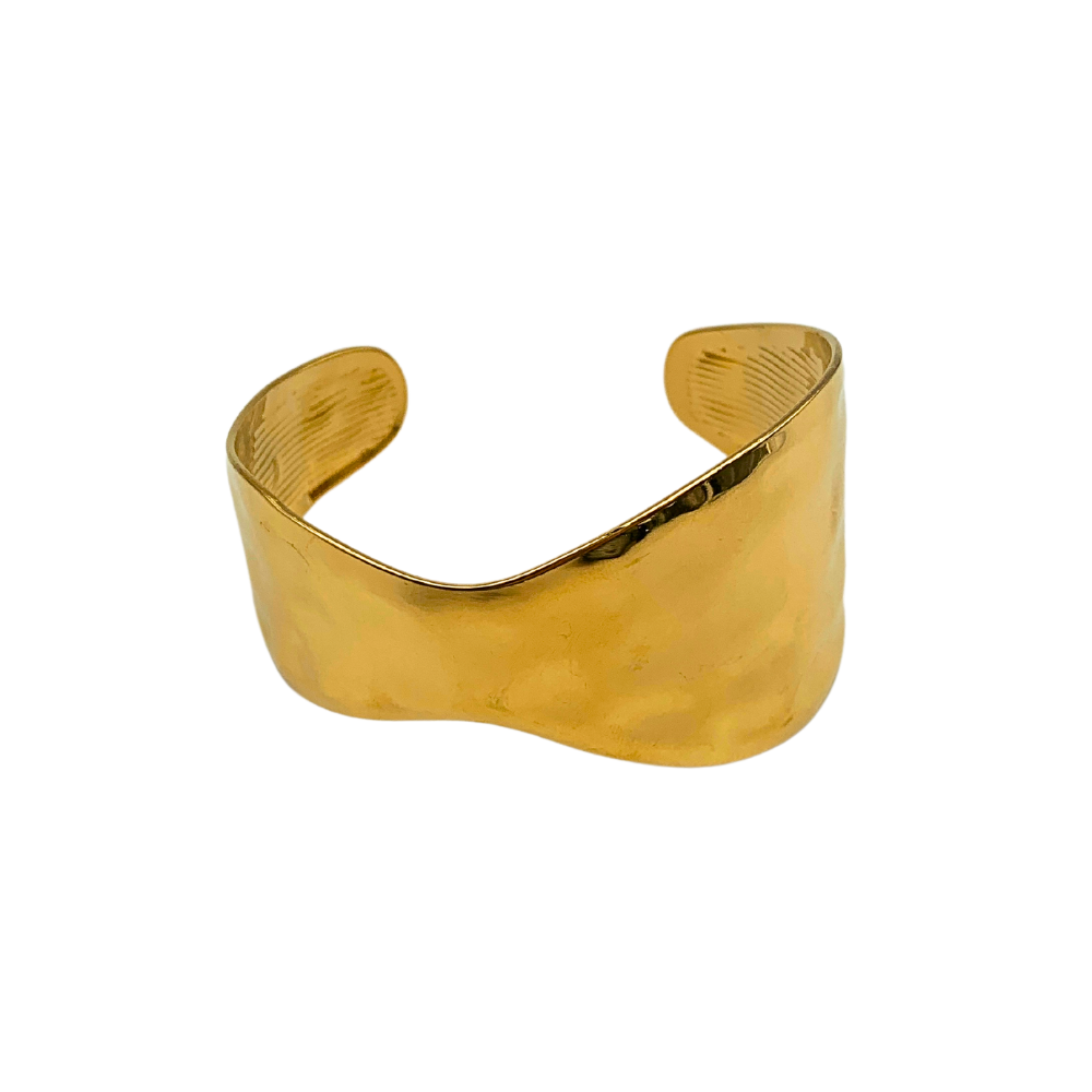 Bracciale Rigido Wave in Acciaio Gold - WJ Gioielli