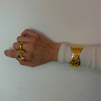 Bracciale Rigido Wave in Acciaio Gold - WJ Gioielli