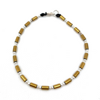 bracciale in argento silver e gold rondelle cilindriche