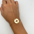 bracciale in argento gold con rosa dei venti