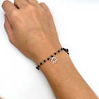 bracciale in argento 925 rosario nero con ciondolo nuvoletta