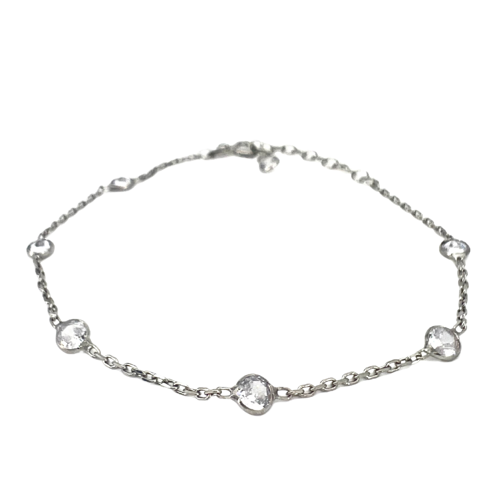 Bracciale Zirconi Bianchi in Argento Silver - WJ Gioielli